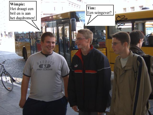 Aan de extreem rechtse kant Treinfreak, ook wel eens Dimitri genaamd!