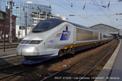 De 373226, een Eurostar stel dat voor de SNCF rijdt