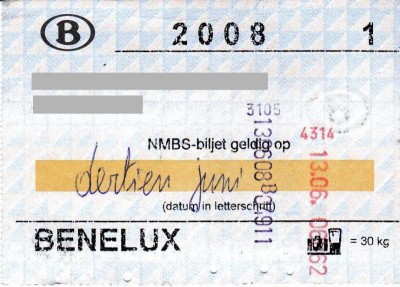 Treinkaartje voorkant