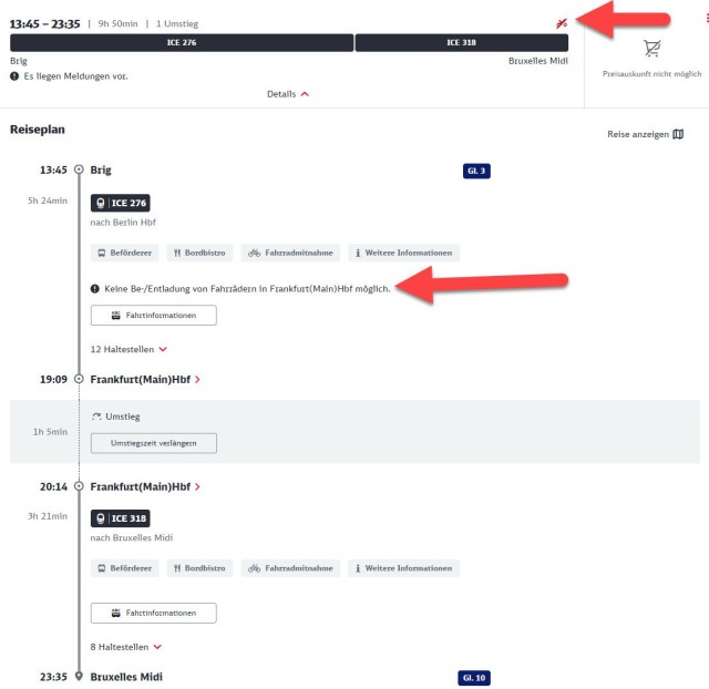 volledig traject lukt niet